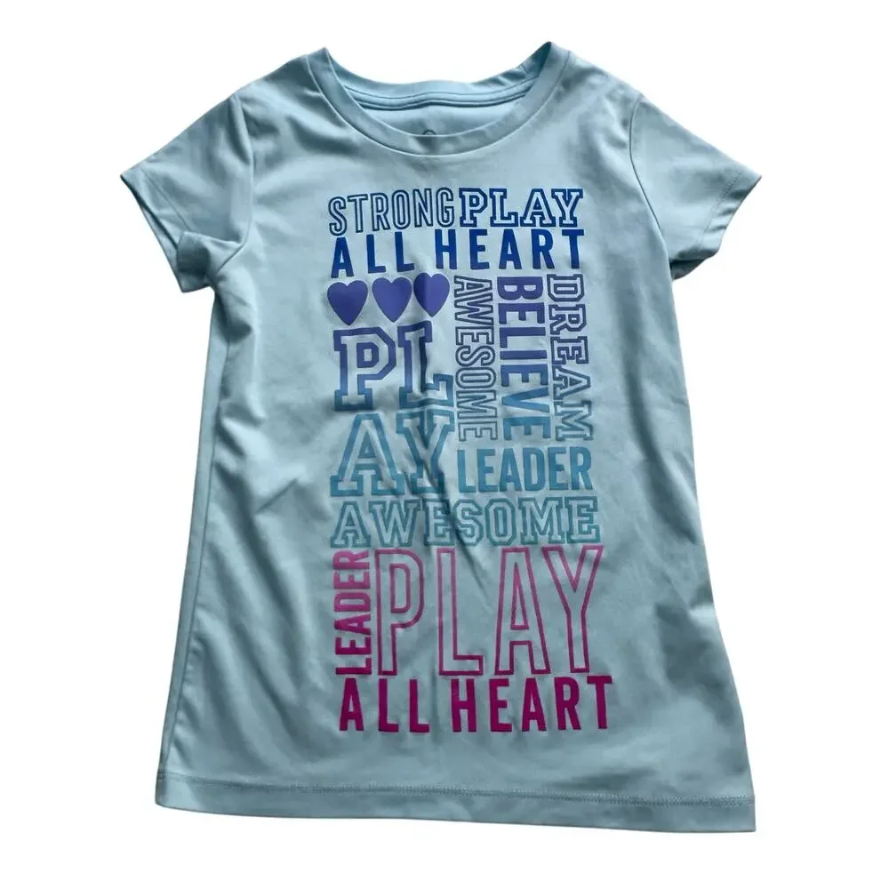 Champion Blue Short Sleeve Athletic Graphic Tee Shirt